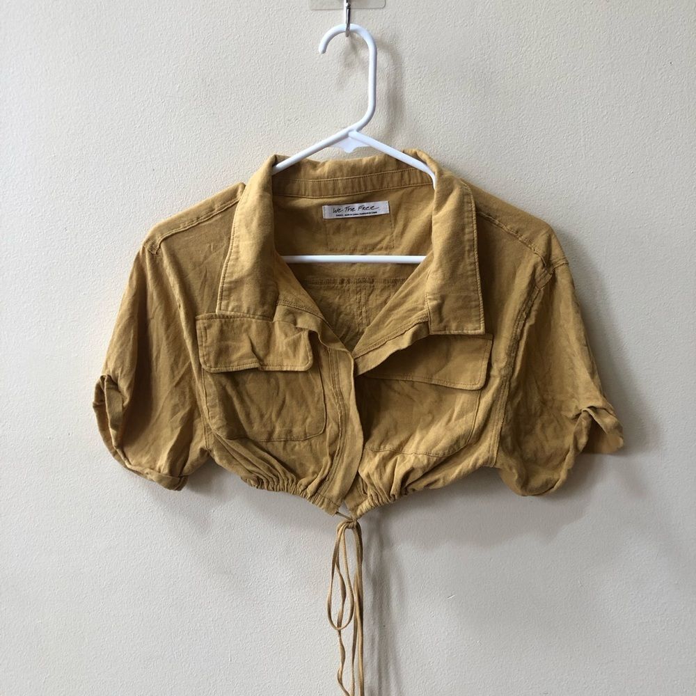 We The Free Yellow Wrapped Crop Top